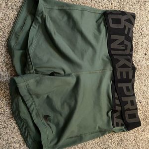 Army Green Small Nike Pro Shorts